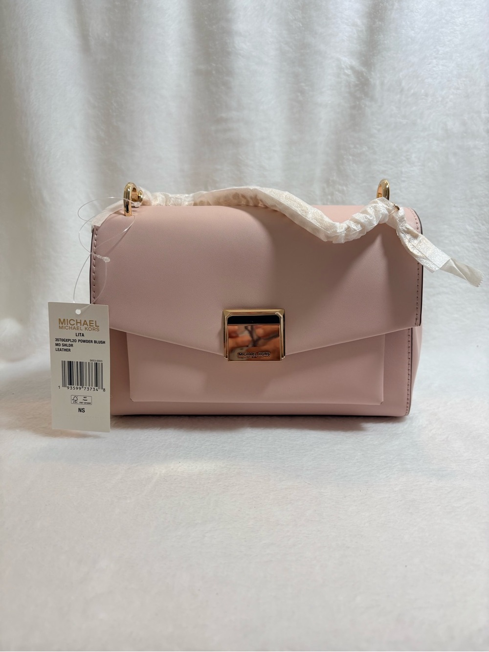 *NWT* Michael Kors Lita Medium Leather Crossbody Bag (Powder Blush)